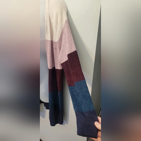 NWOT Maurices lightweight colorblock striped cardigan sweater, womens size 1 - Picture 10 of 12